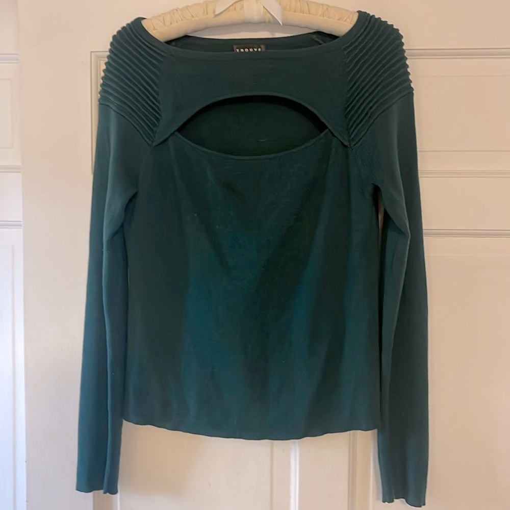 TROUVÉ cutout crewneck sweater